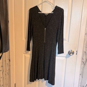 Express Charcoal Long Sleeve Dress